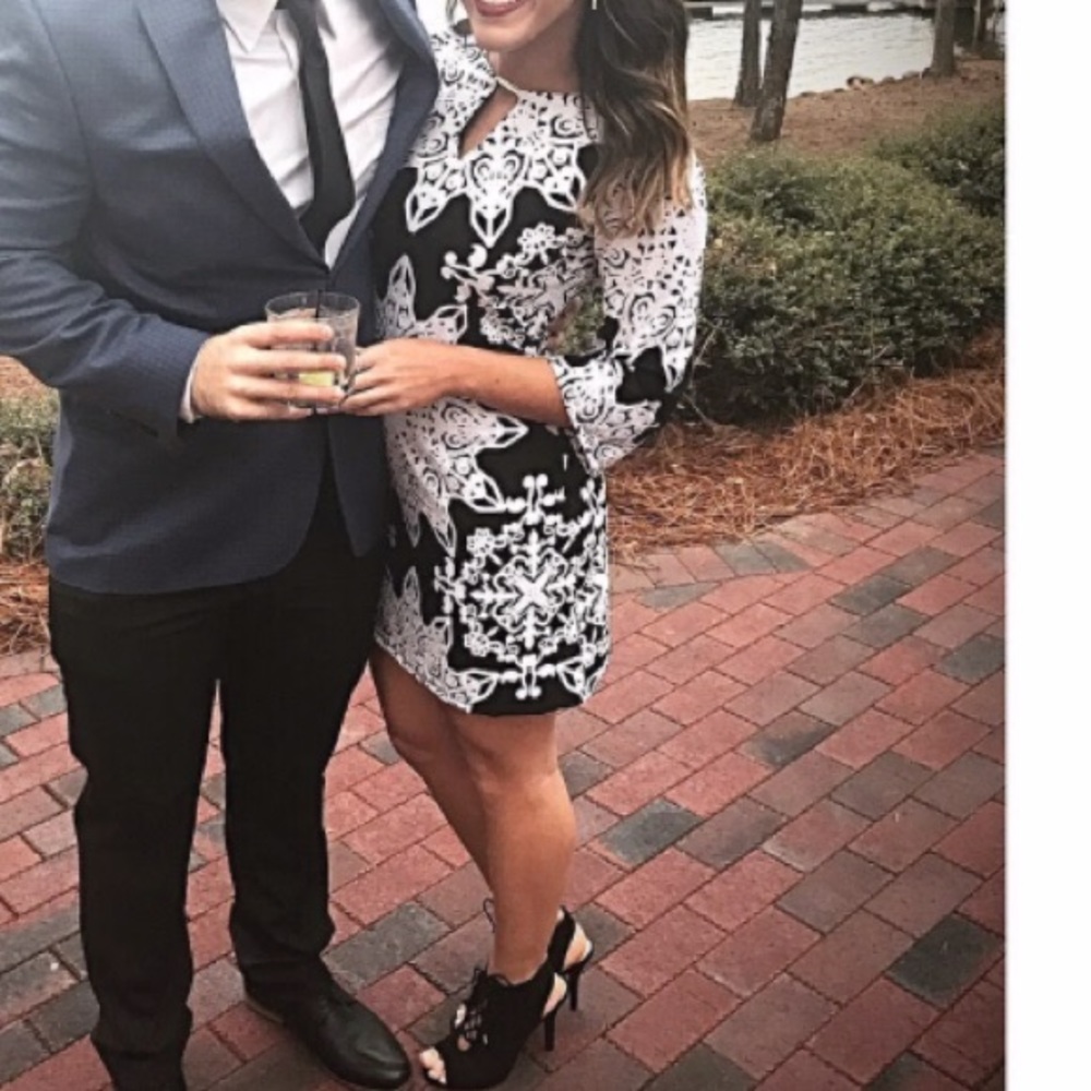 Black and white cocktail dress